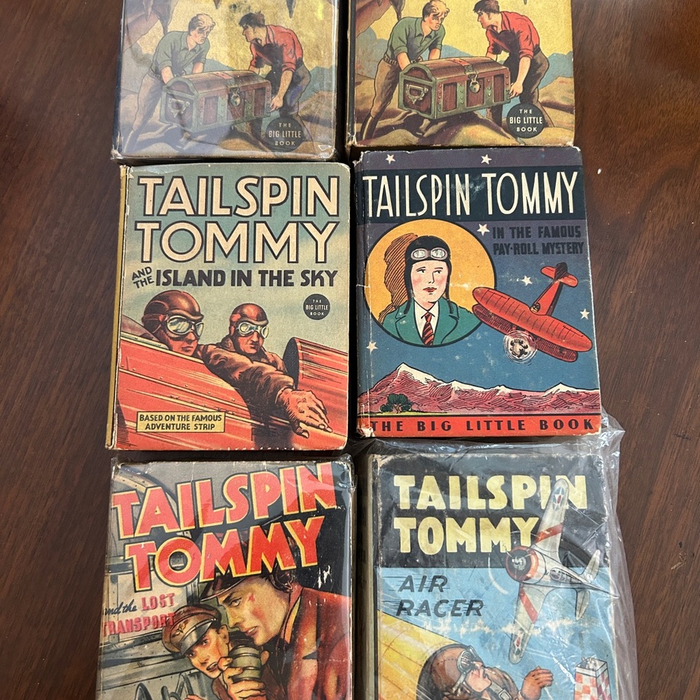Tailspin Tommy Vintage Big Little Book Collection Of 6 Children’s Books Antique